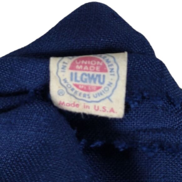 Vintage 70s Secretary Midi Dress Size 8 Blue Tulip Floral Print Long Sleeve - Picture 12 of 12